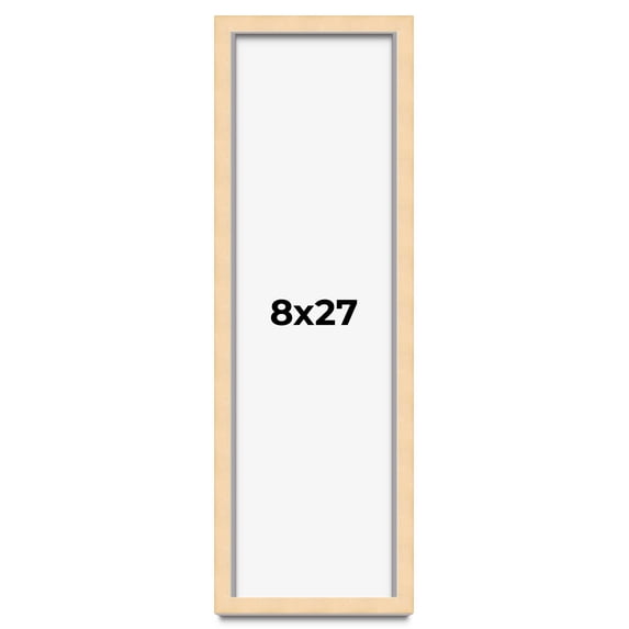8x27 Frame Beige Real Wood Picture Frame Width 0.75 inches | Interior Frame Depth 0.5 inches |