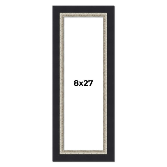 8x27 Frame Black Real Wood Picture Frame Width 2.25 Inches | Interior Frame Depth 0.5 Inches |