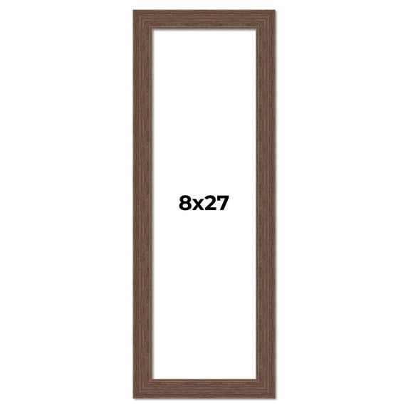 8x27 Frame Brown Farmhouse Solid Wood Picture Frame Width 1.5 Inches | Interior Frame Depth 0.5