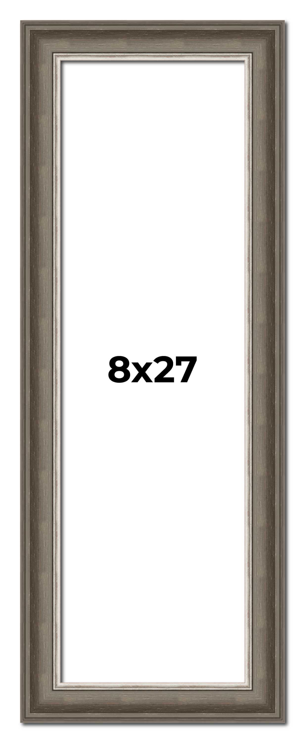 8x27 Frame Brown Solid Wood Picture Frame | 1.75 Inch Moulding Width ...