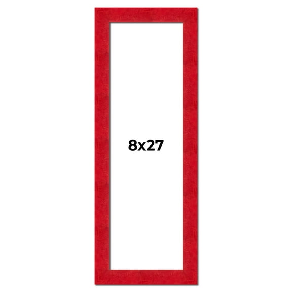8x27 Frame Red Burl Solid Wood Picture Frame Width 1.75 Inches | Interior Frame Depth 0.5 Inches |