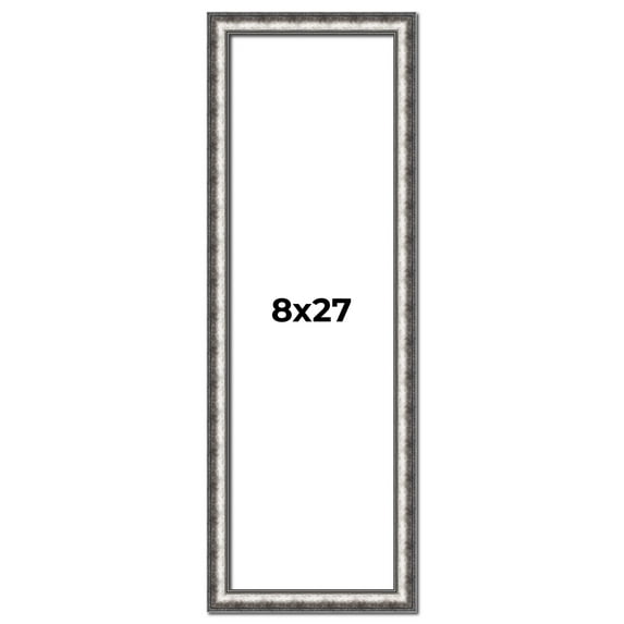 8x27 Frame Silver Real Wood Picture Frame Width 1.125 Inches | Interior Frame Depth 0.5 Inches |