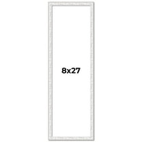 8x27 Frame White Real Wood Picture Frame Width 0.75 inches | Interior Frame Depth 0.5 inches |
