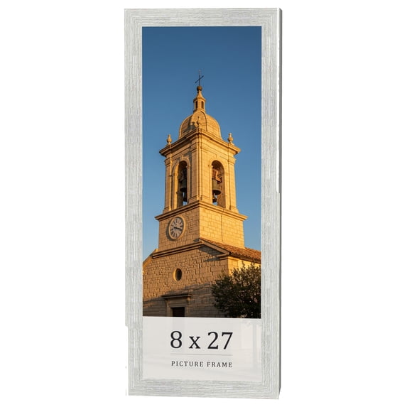 8x27 Frame White Real Wood Picture Frame Width 1.5 inches | Interior Frame Depth 0.5 inches | Barn