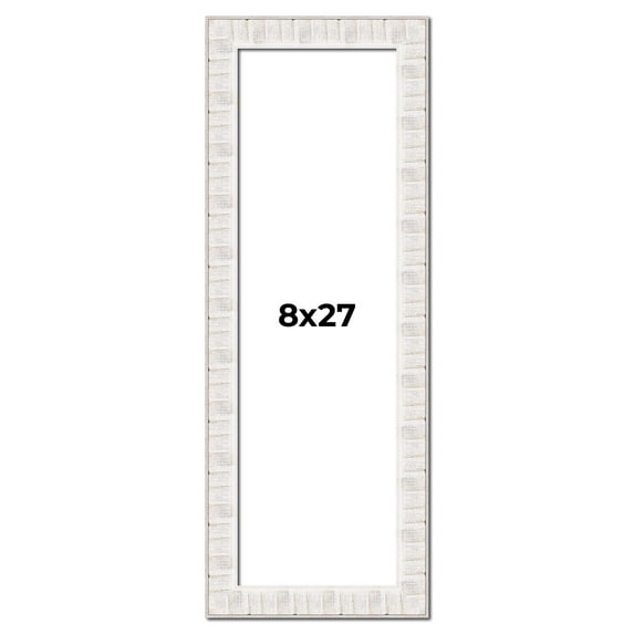 8x27 Frame White Sonoma Rustic Wood Picture Frame | 1.5 Inch Moulding Width | Complete with UV