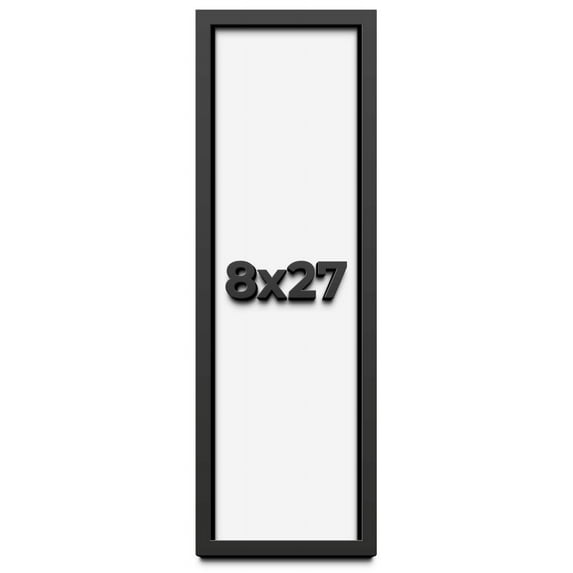 8x27 Shadow Box Frame Black | 1 inches Deep Real Wood Contemporary Shadowbox Display Frame | UV