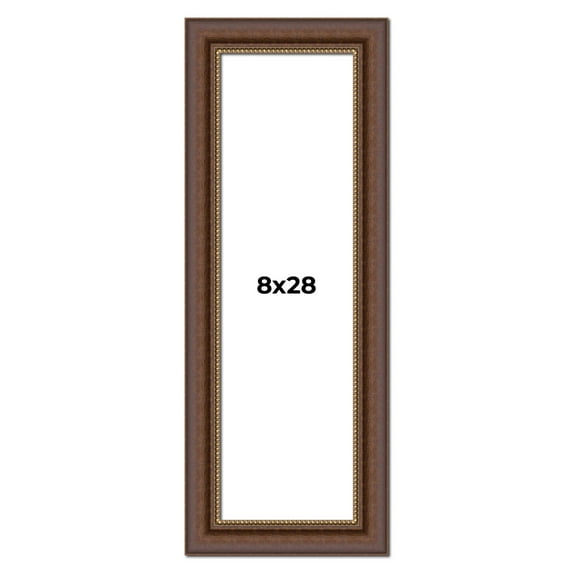 8x28 Copper and Brown Real Wood Picture Frame Width 2 inches | Interior Frame Depth 0.5 inches |