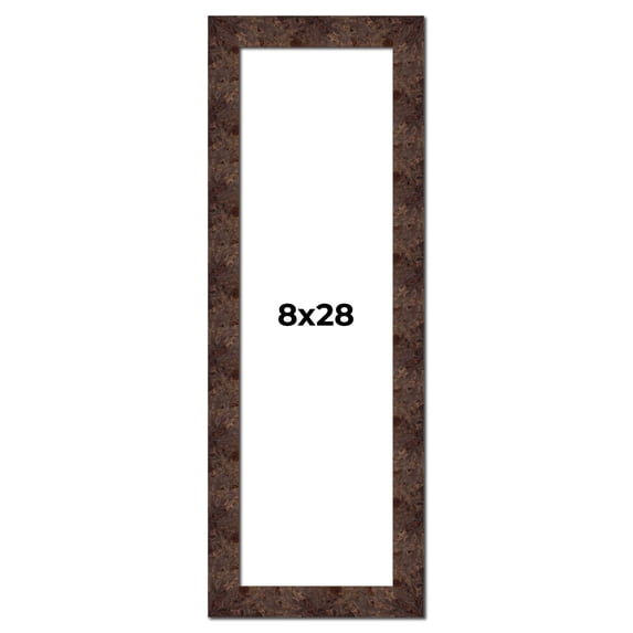 8x28 Frame Brown Burl Real Wood Picture Frame Width 1.625 Inches | Interior Frame Depth 0.5 Inches