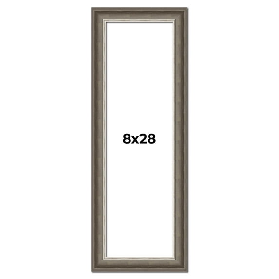 8x28 Frame Brown Solid Wood Picture Frame | 1.75 Inch Moulding Width | Austin Frame Complete with
