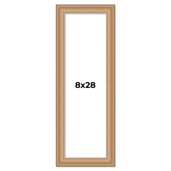 8x28 Frame Charleston Honey Brown Solid Wood Picture Frame Width 1.75 Inches | Interior Depth 0.5
