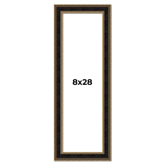 8x28 Frame Gold Antique Vintage Sold Wood Picture Frame | 1.75 Inch Moulding Width | Interior Frame