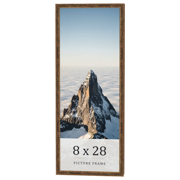 8x28 Frame Gold Kingsley Distressed Solid Wood Picture Frame Width 0.75 Inches | Interior Frame