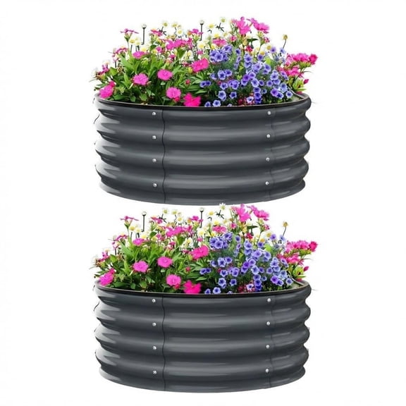 8x2x1.5FT Galvanized Metal Raised Garden Bed – Heavy-Duty Outdoor Planter Box with Reinforced Base, Deep Root & Bottomless Design, Safe Rubber Edges, Easy Assembly for Vegetables, Flowers & Herbs.