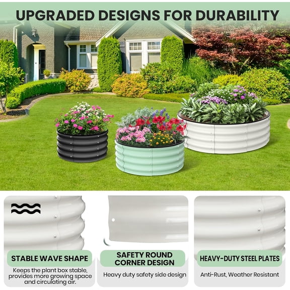 8x2x1.5FT Galvanized Metal Raised Garden Bed – Heavy-Duty Outdoor Planter Box with Reinforced Base, Deep Root & Bottomless Design, Safe Rubber Edges, Easy Assembly for Vegetables, Flowers & Herbs.