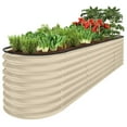 8x2x2ft Metal Raised Garden Bed, Oval Outdoor Deep Root Planter Box for
