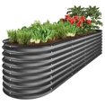 8x2x2ft Metal Raised Garden Bed, Oval Outdoor Deep Root Planter Box for