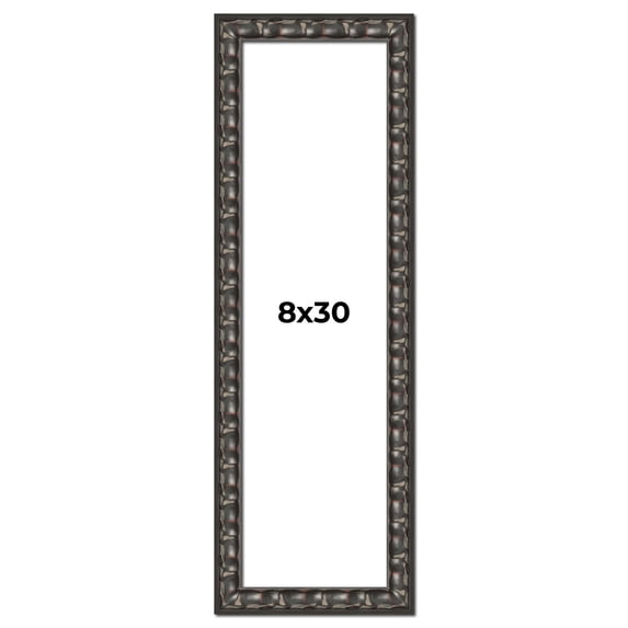 8x30 Frame Black-Brown Medieval Solid Wood Picture Frame | 1.5 Inch Moulding Width | Gotham Beveled