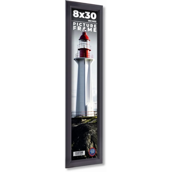 8x30 Frame Black Passaggi Solid Wood Picture Frame Width 1.5 Inches | Interior Frame Depth 0.5