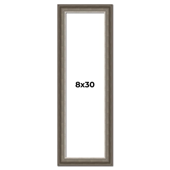 8x30 Frame Brown Solid Wood Picture Frame | 1.75 Inch Moulding Width | Austin Frame Complete with