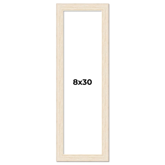 8x30 Frame White Real Wood Picture Frame Width 1.5 inches | Interior Frame Depth 0.5 inches | Barn