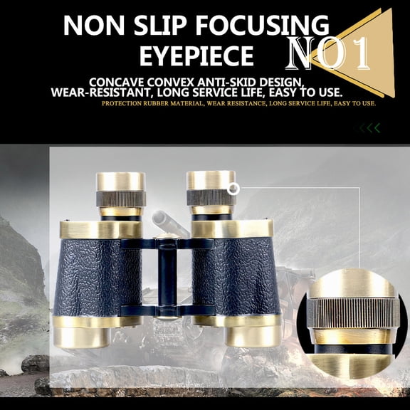 8x30 Pure Copper Metal Binocular Telescope, Portable High Definition Ranging Telescope, Compact Civil Low Light Vision Viewer for Daily Outdoor Sightseeing Long Distance Watching