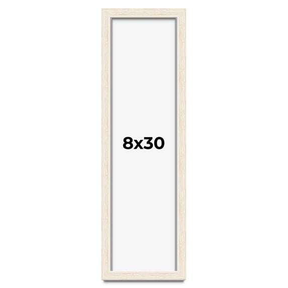 8x30 Shadow Box Frame White | 1.125 Inches Deep Real Wood Rustic Shadowbox Display Frame | UV