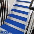 thumbnail image 1 of 8x30in 15PCS Plush Carpet Stair Treads Non-Slip Indoor Stair Runner Mats Soft Cushioned Floor Protector Noise Reducing Stairs Safety Grip for Pets Elderly Family Anti-Skid Easy Clean, 1 of 7