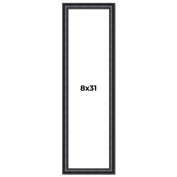 8x31 Frame Black Real Wood Picture Frame Width 1.25 inches | Interior Frame Depth 0.5 inches |