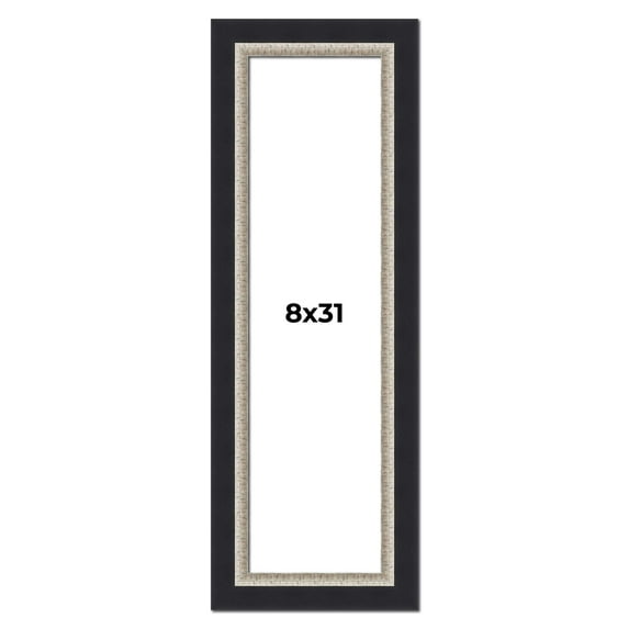 8x31 Frame Black Real Wood Picture Frame Width 2.25 Inches | Interior Frame Depth 0.5 Inches |