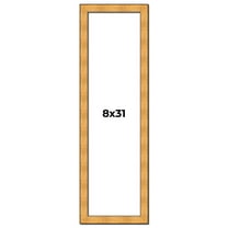 8x31 Frame Gold Rustic Solid Wood Picture Frame | 1.25 Inch Wide Moulding | Rustique Gold