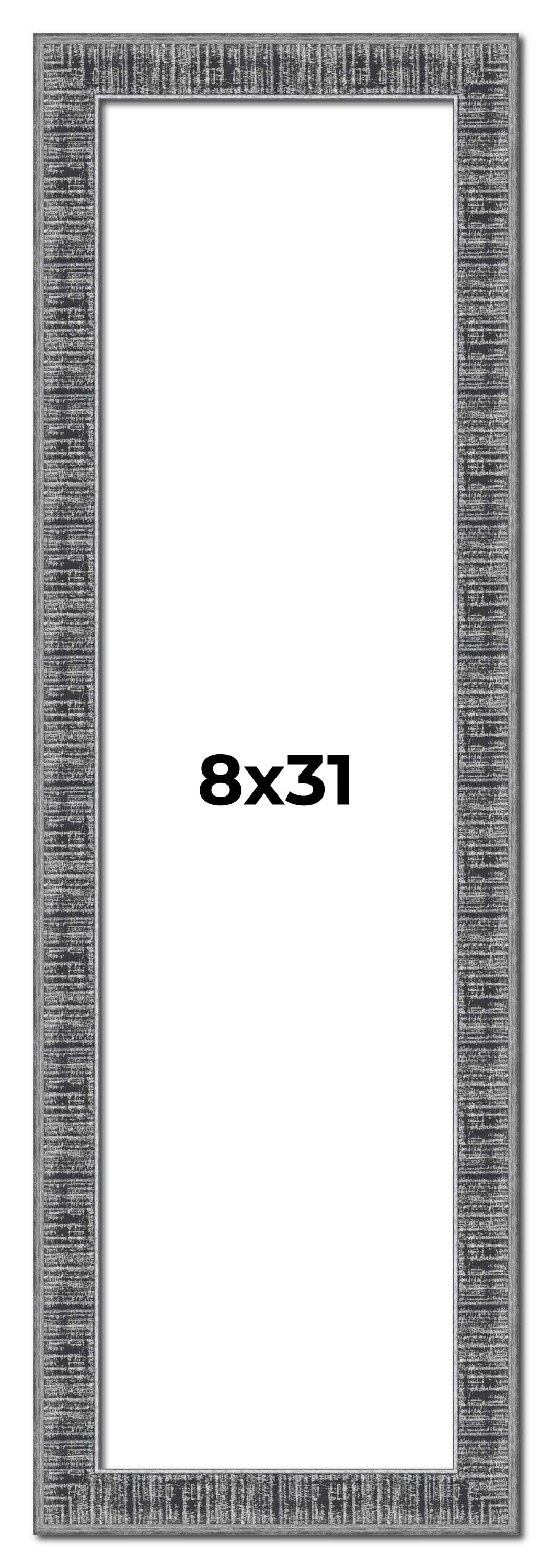 8x31 Frame Silver Black Rustic Sonoma Solid Wood Picture Frame | 1.5 ...