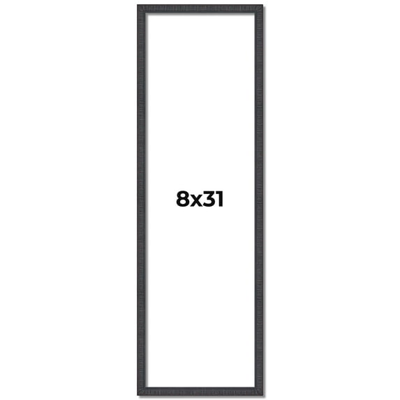 8x31 Rustic Brown Real Wood Picture Frame Width 0.75 inches | Interior Frame Depth 0.5 inches |