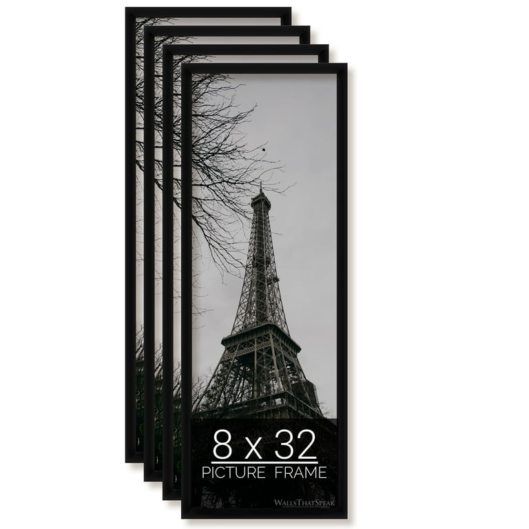 8x32 Black Photo Frame for Posters, Puzzles or Artwork, Set of 4