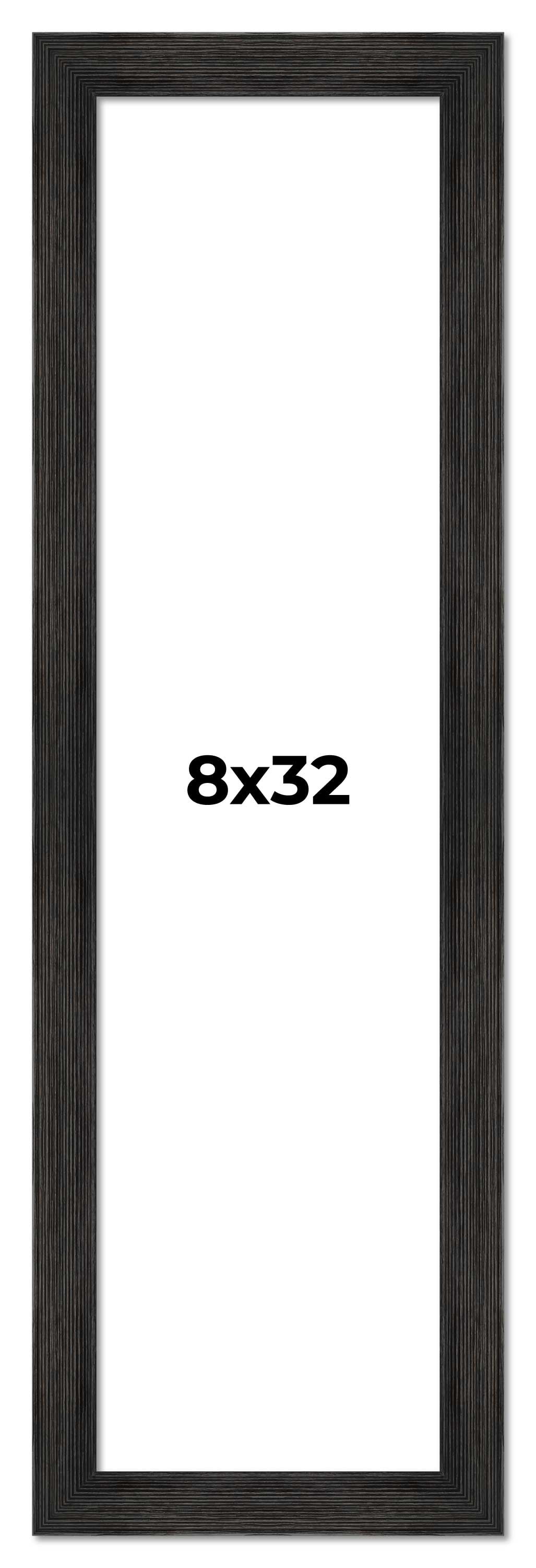 8x32 Frame Black Rustic Barnwood Solid Wood Picture Frame | 1.5 Inch ...