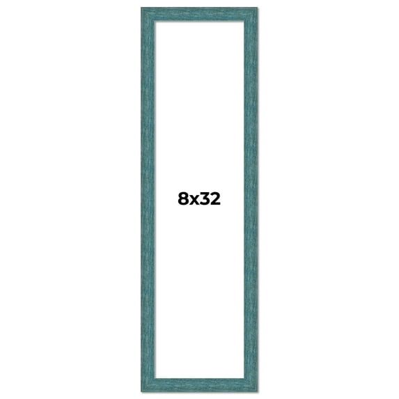 8x32 Frame Blue Rustic Barnwood Solid Wood Picture Frame Width 1.25 Inches | Interior Depth 0.5