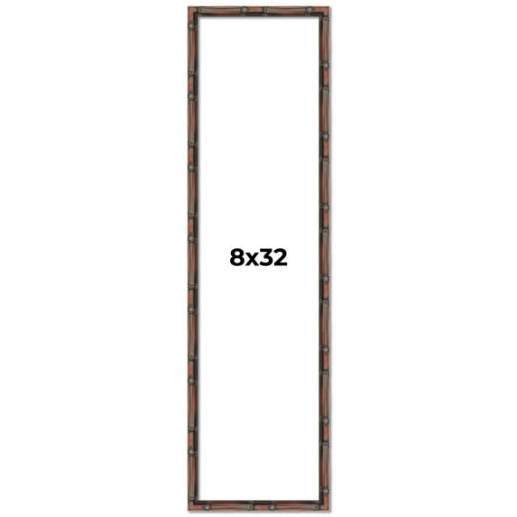8x32 Frame Brown Bamboo with Dark Coffee/Walnut Finish | Solid Wood Picture Frame Width 0.75 Inches