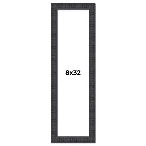 8x32 Frame Brown Rustic Solid Wood Picture Frame 1.5 Inches Wide | Interior Frame Depth 0.5 Inches