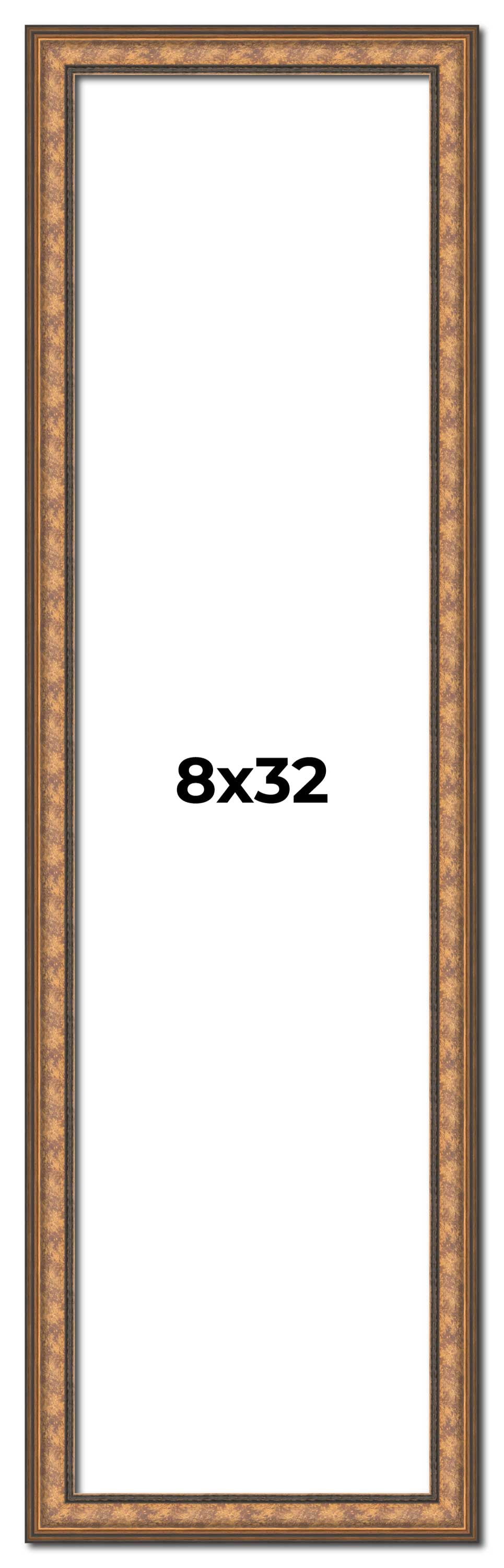 8x32 Frame Gold Real Wood Picture Frame Width 1.25 inches | Interior ...