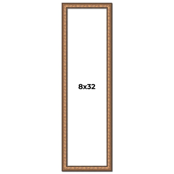8x32 Frame Gold Real Wood Picture Frame Width 1.25 inches | Interior Frame Depth 0.5 inches |