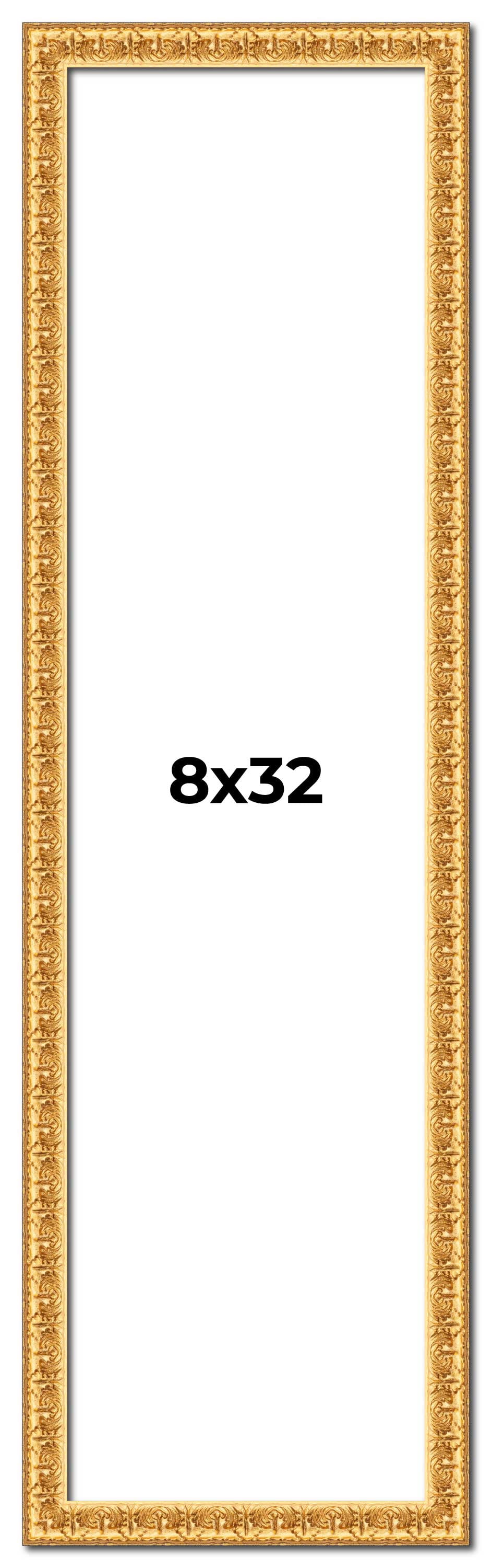8x32 Frame Gold Real Wood Picture Frame Width 1 inches | Interior Frame ...
