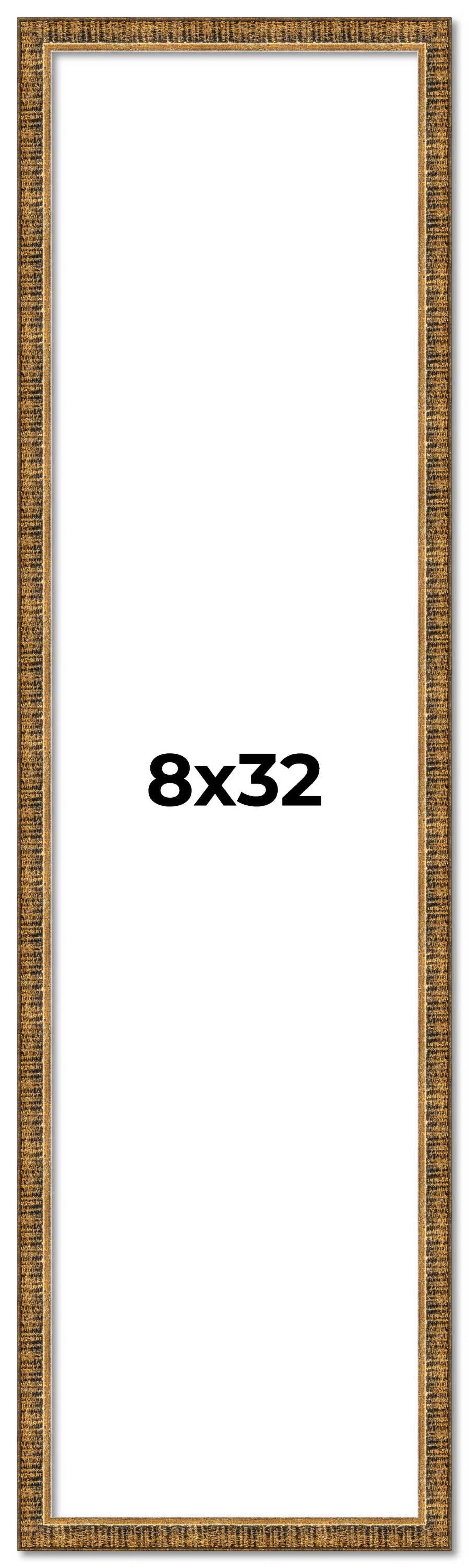 8x32 Frame Gold Solid Wood Picture Frame - Complete Modern Photo Frame ...
