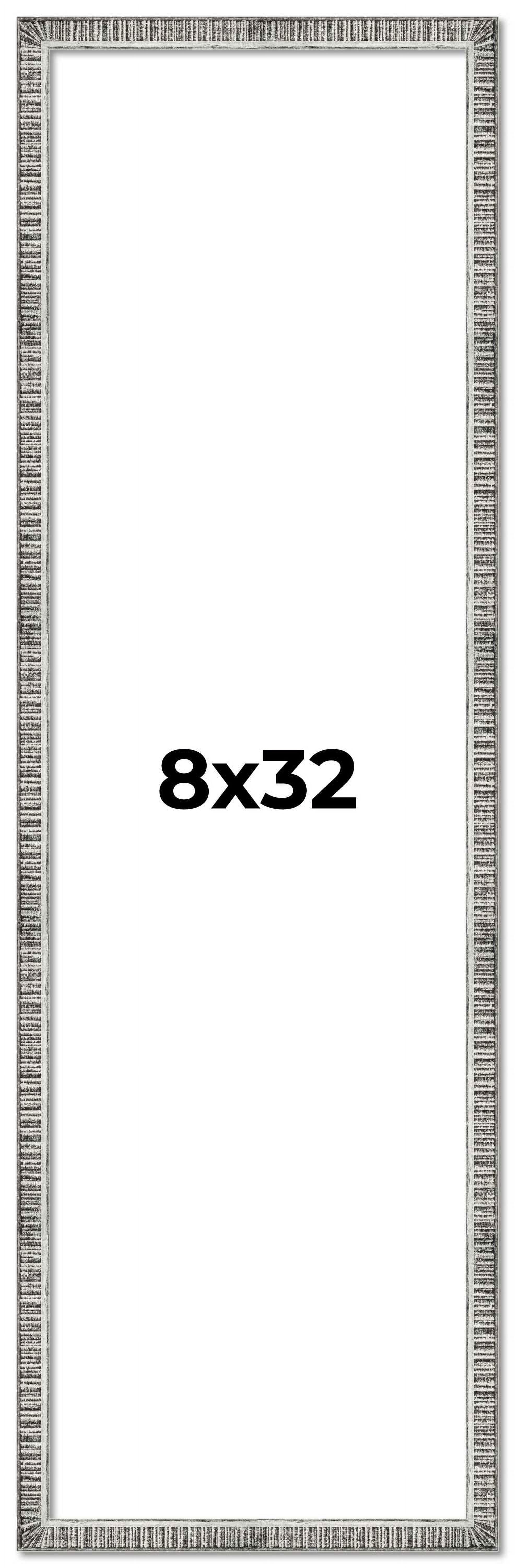 8x32 Frame Silver Picture Frame - Complete Modern Photo Frame Includes ...