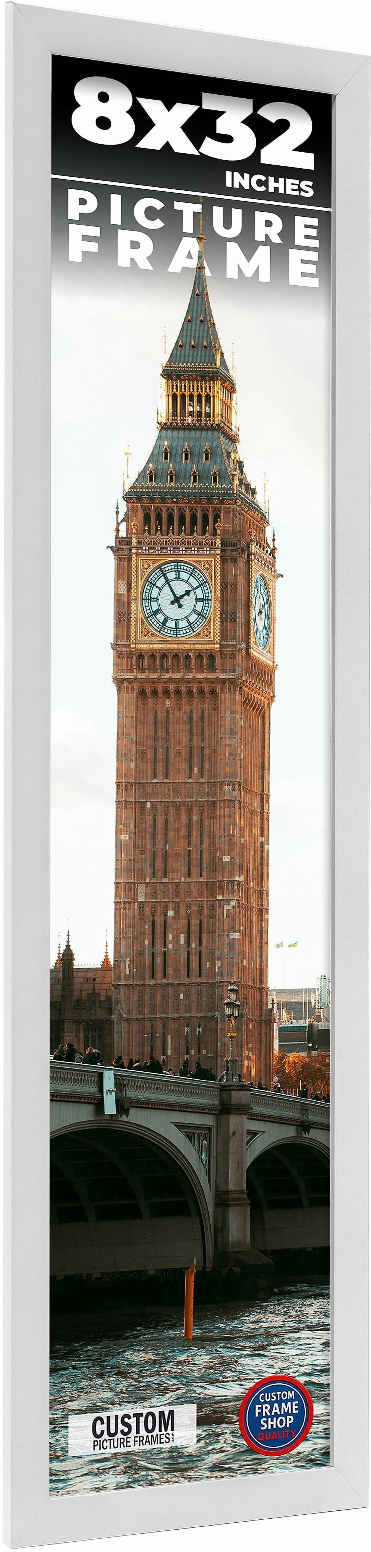 8x32 Frame White Real Wood Picture Frame Width 0.75 inches | Interior ...