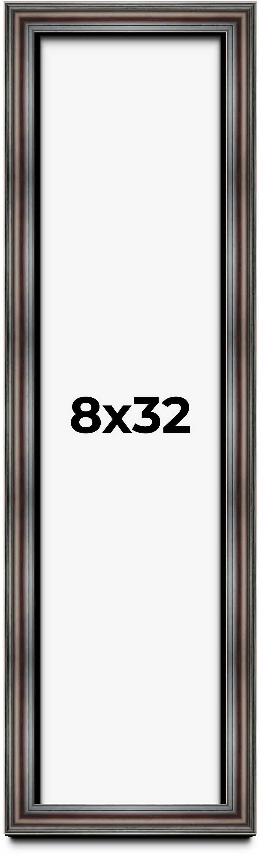 8x32 Shadow Box Frame Brown Cherry | 2.625 Inches Deep Pine Wood ...