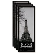 8x33 Black Picture Frame for Puzzles Posters Photos or Artwork, Set of 4
