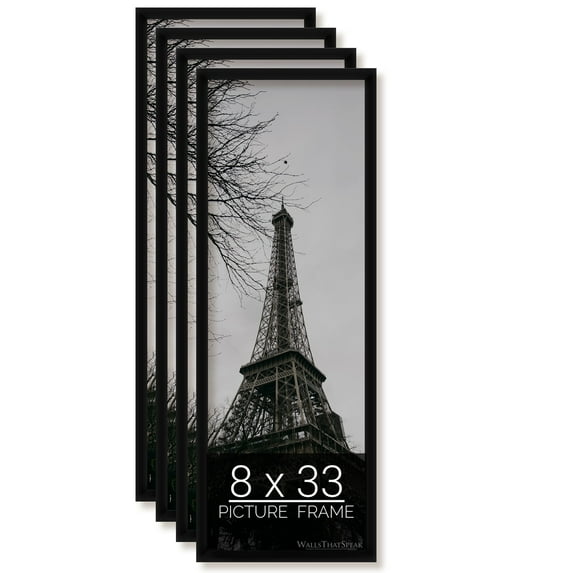 8x33 Black Picture Frame for Puzzles Posters Photos or Artwork, Set of 4