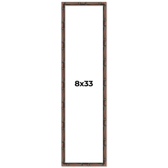 8x33 Frame Brown Bamboo with Dark Coffee/Walnut Finish | Solid Wood Picture Frame Width 0.75 Inches