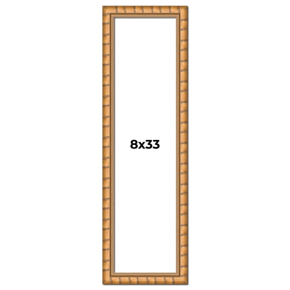8x33 Frame Gold Real Wood Picture Frame Width 1.5 inches | Interior Frame Depth 0.5 inches | Bhutan