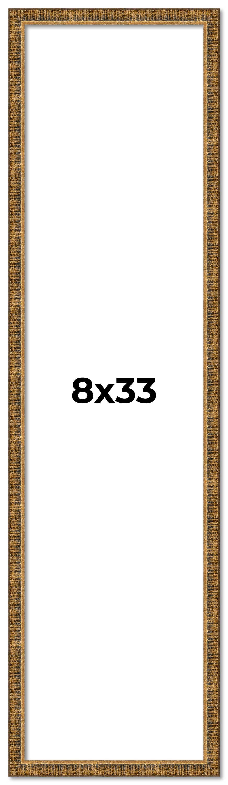 8x33 Frame Gold Solid Wood Picture Frame - Complete Modern Photo Frame ...