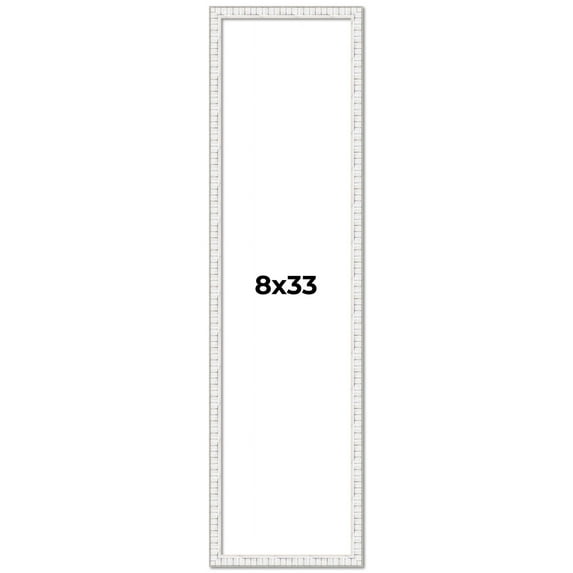 8x33 Frame White Real Wood Picture Frame Width 0.75 inches | Interior Frame Depth 0.5 inches |